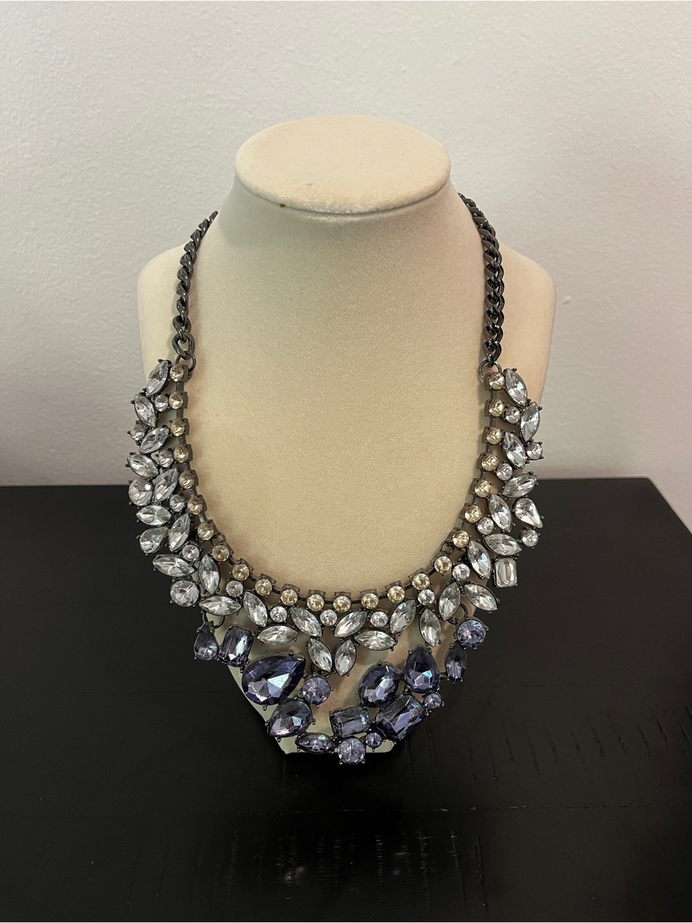 BaubleBar Clear and Lavender Statement Necklace